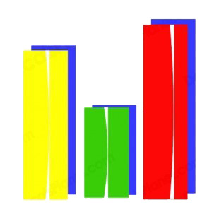 Yellow green and red bar graph listed in business decals.