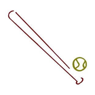 Baseball bat and ball drawing listed in baseball and softball decals.