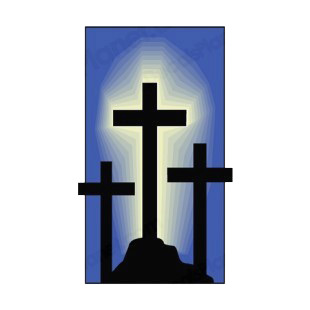 Three crosses on a hill illumination listed in crosses decals.