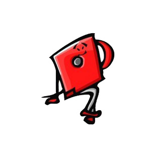 Red floppy disk posing listed in business decals.
