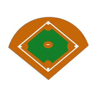 Brown baseball diamond field listed in baseball and softball decals.