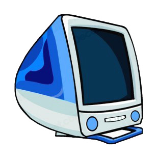 Blue IMac listed in business decals.