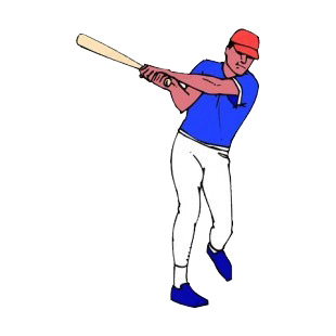 Baseball batter batting listed in baseball and softball decals.