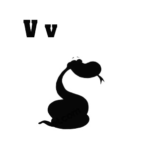 Alphabet  V    viper silhouette listed in characters decals.