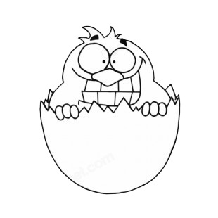 Shy chick in egg  listed in characters decals.