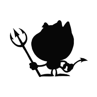 Little devil with pitchfork silhouette listed in characters decals.