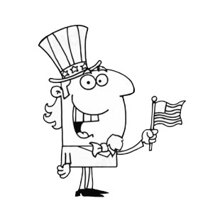 Uncle Sam with american flag  listed in characters decals.
