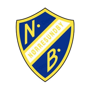 Norresundby Boldklub soccer team logo listed in soccer teams decals.