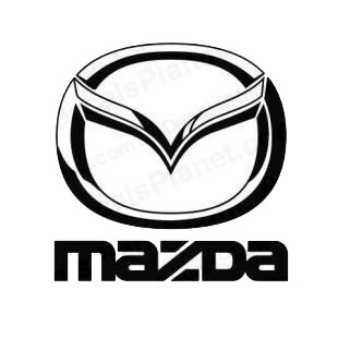Mazda logo and text listed in mazda decals.