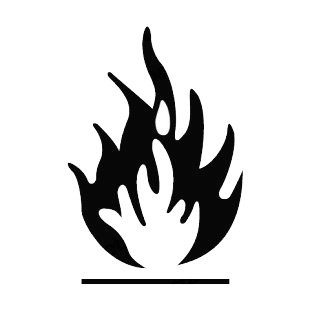 Fire flames listed in police and fire decals.