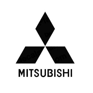 Mitsubishi logo and text listed in mitsubishi decals.