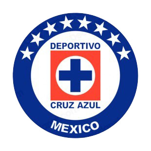 CDSC Cruz Azul soccer team logo listed in soccer teams decals.