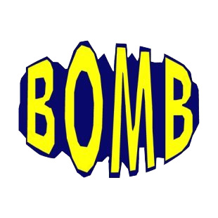 Blue and yellow bomb title listed in police and fire decals.