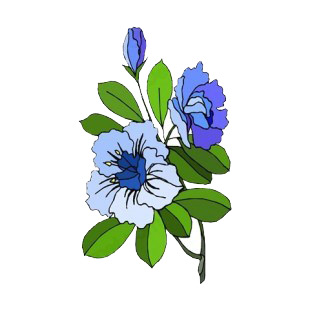 Blue roses with leaves listed in flowers decals.