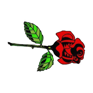Red roses with leaves  listed in flowers decals.