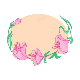 Pink flowers with leaves backround listed in flowers decals.