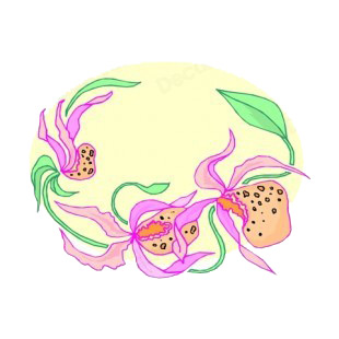 Beige and purple flowers with leaves backround listed in flowers decals.