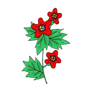 Red flowers with yellow stigmas with leaves listed in flowers decals.
