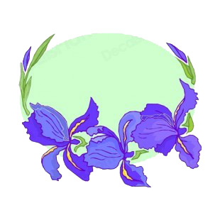 Purple and yellow flowers with leaves backround listed in flowers decals.