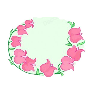 Pink tulips with leaves backround listed in flowers decals.