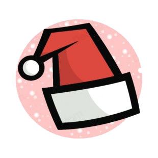 Santa hat with pink backround with snowflakes  listed in characters decals.