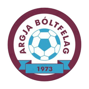 Argja Boltfelag soccer team logo listed in soccer teams decals.