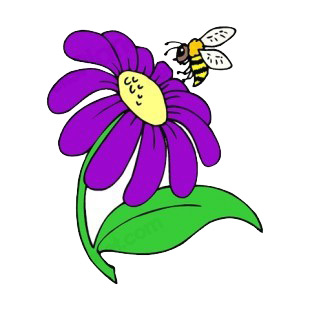 Purple flower with bee on it listed in flowers decals.