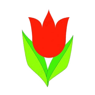 Red tulip with leaves listed in flowers decals.
