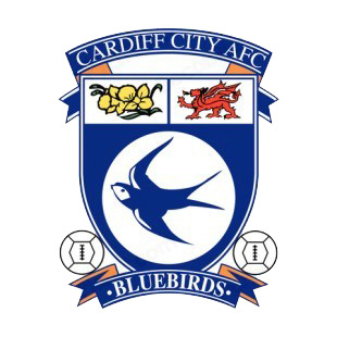 Cardiff City Football Club soccer team logo listed in soccer teams decals.