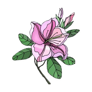 Pink flowers with leaves listed in flowers decals.