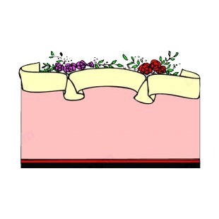 Purple and red roses with yellow and pink backround listed in flowers decals.