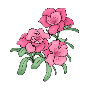 Pink flowers with green leaves listed in flowers decals.