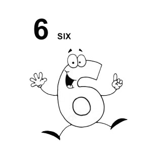 Number 6 six listed in characters decals.