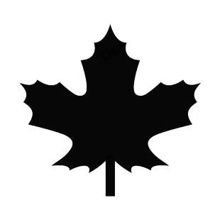 Maple leaf silhouette listed in plants decals.