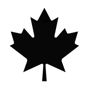 Maple leaf silhouette listed in plants decals.