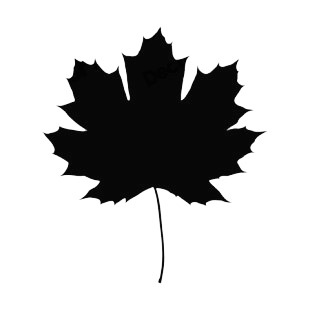 Toothed maple leaf silhouette listed in plants decals.