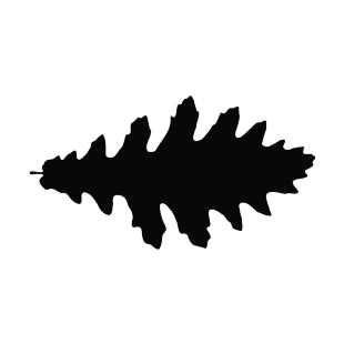 Toothed lobed leaf silhouette listed in plants decals.