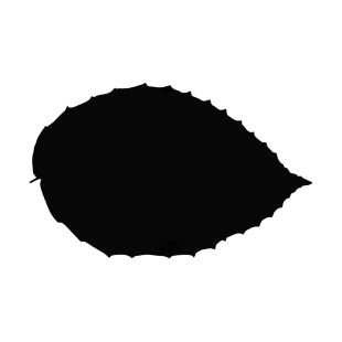 Toothed leaf silhouette listed in plants decals.