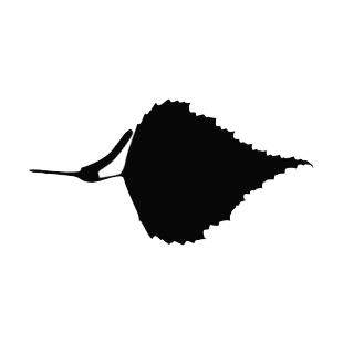 Toothed leaf with small leaf silhouette listed in plants decals.