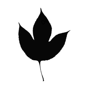 Three lobs toothed leaf silhouette listed in plants decals.