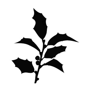 Toothed leaves with fruits silhouette listed in plants decals.