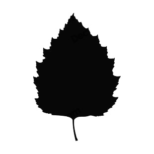 Toothed leaf silhouette listed in plants decals.