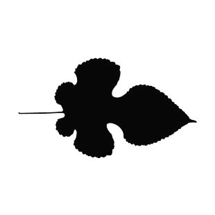 Lobbed toothed leaf silhouette listed in plants decals.