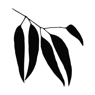 Magnolia leaves on twig silhouette listed in plants decals.