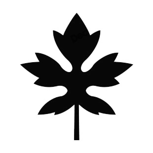 Lobbed leaf silhouette listed in plants decals.