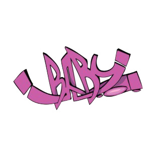 Purple baby word graffiti listed in graffiti decals.