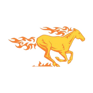 Flamboyant horse running listed in flames decals.