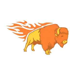 Flamboyant bison listed in flames decals.