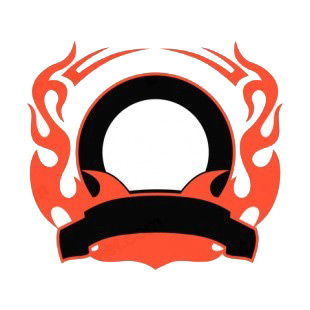 Black circle with red flames template listed in flames decals.
