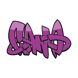 Purple word graffiti listed in graffiti decals.